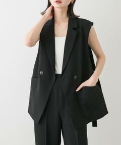 SENSE OF PLACE by URBAN RESEARCH / センスオブプレイス バイ アーバンリサーチ ベスト | 『UR TECH DRYLUXE』リネンライクサイドベルトジレ