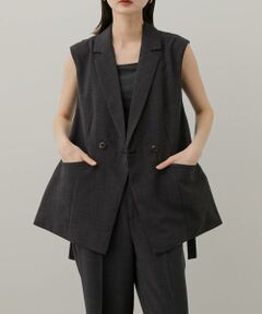 SENSE OF PLACE by URBAN RESEARCH / センスオブプレイス バイ アーバンリサーチ ベスト | 『UR TECH DRYLUXE』リネンライクサイドベルトジレ