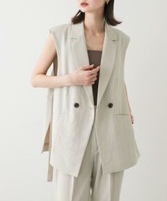 SENSE OF PLACE by URBAN RESEARCH / センスオブプレイス バイ アーバンリサーチ ベスト | 『UR TECH DRYLUXE』リネンライクサイドベルトジレ