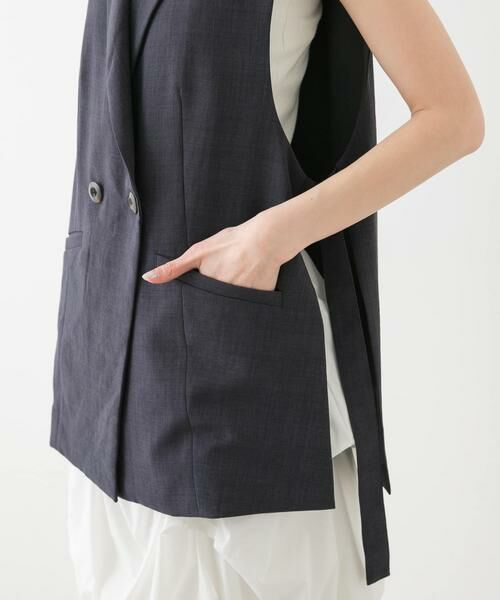 SENSE OF PLACE by URBAN RESEARCH / センスオブプレイス バイ アーバンリサーチ ベスト | 『UR TECH DRYLUXE』リネンライクサイドベルトジレ | 詳細12