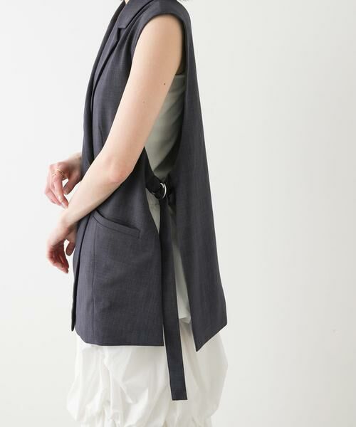 SENSE OF PLACE by URBAN RESEARCH / センスオブプレイス バイ アーバンリサーチ ベスト | 『UR TECH DRYLUXE』リネンライクサイドベルトジレ | 詳細13