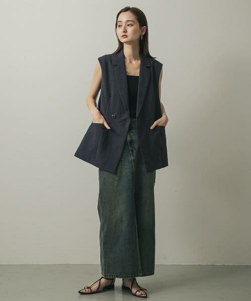 SENSE OF PLACE by URBAN RESEARCH / センスオブプレイス バイ アーバンリサーチ ベスト | 『UR TECH DRYLUXE』リネンライクサイドベルトジレ | 詳細2