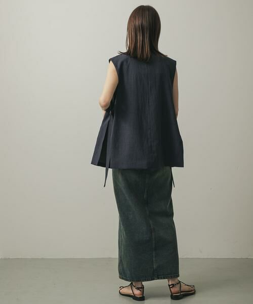 SENSE OF PLACE by URBAN RESEARCH / センスオブプレイス バイ アーバンリサーチ ベスト | 『UR TECH DRYLUXE』リネンライクサイドベルトジレ | 詳細3