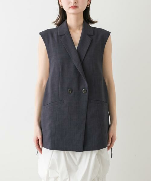 SENSE OF PLACE by URBAN RESEARCH / センスオブプレイス バイ アーバンリサーチ ベスト | 『UR TECH DRYLUXE』リネンライクサイドベルトジレ | 詳細8