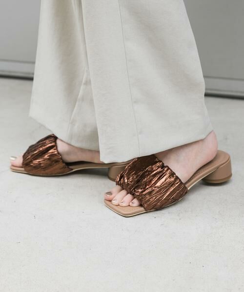 SENSE OF PLACE by URBAN RESEARCH / センスオブプレイス バイ アーバンリサーチ サンダル | スクエアトゥメタリックギャザーサンダル | 詳細1