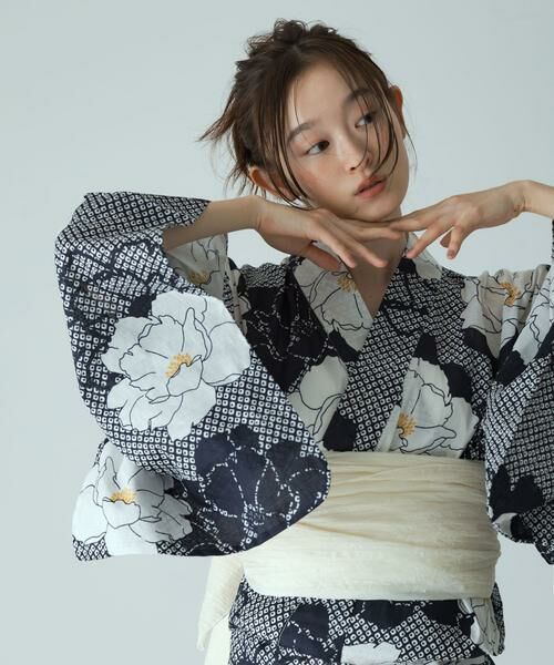 SENSE OF PLACE by URBAN RESEARCH / センスオブプレイス バイ アーバンリサーチ 着物・浴衣・小物類 | 浴衣2点セットB(変織紅梅) | 詳細18