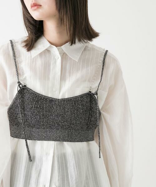 SENSE OF PLACE by URBAN RESEARCH / センスオブプレイス バイ アーバンリサーチ ベスト | ビーズストラップラメビスチェ | 詳細1