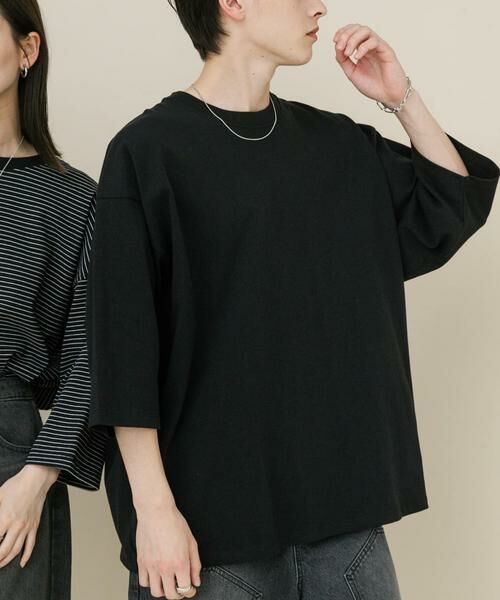 SENSE OF PLACE by URBAN RESEARCH / センスオブプレイス バイ アーバンリサーチ Tシャツ | 『ユニセックス』エクストラルーズアソートTシャツ(ブラック)