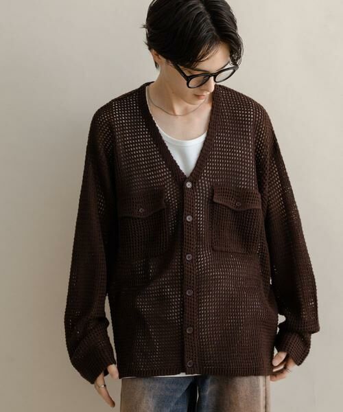 SENSE OF PLACE by URBAN RESEARCH / センスオブプレイス バイ アーバンリサーチ カーディガン・ボレロ | WポケットVネックニットカーディガン | 詳細3