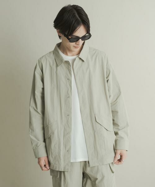 SENSE OF PLACE by URBAN RESEARCH / センスオブプレイス バイ アーバンリサーチ ナイロンジャケット | ユーティリティーロングスリーブシャツジャケット | 詳細25