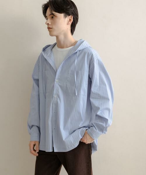 SENSE OF PLACE by URBAN RESEARCH / センスオブプレイス バイ アーバンリサーチ シャツ・ブラウス | ストライプフーディールーズシャツ | 詳細1