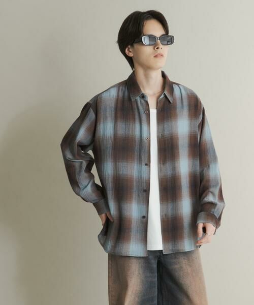 SENSE OF PLACE by URBAN RESEARCH / センスオブプレイス バイ アーバンリサーチ シャツ・ブラウス | オンブレーチェックレギュラーカラーシャツ | 詳細1