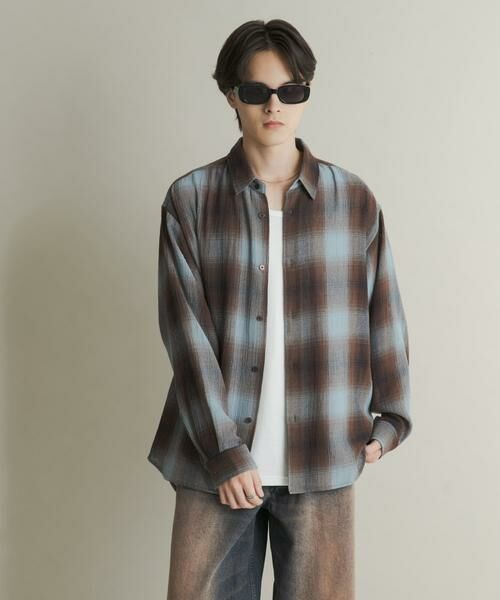 SENSE OF PLACE by URBAN RESEARCH / センスオブプレイス バイ アーバンリサーチ シャツ・ブラウス | オンブレーチェックレギュラーカラーシャツ | 詳細2