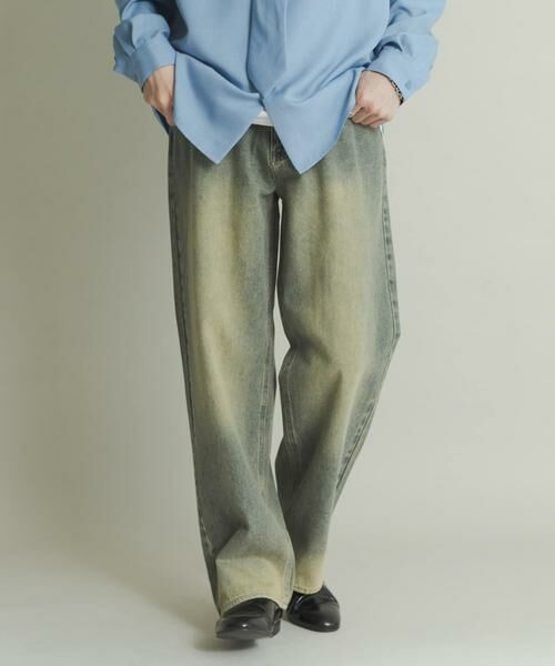 SENSE OF PLACE by URBAN RESEARCH / センスオブプレイス バイ アーバンリサーチ デニムパンツ | 『WEB限定』ハードウォッシュデニムワイドパンツ | 詳細1