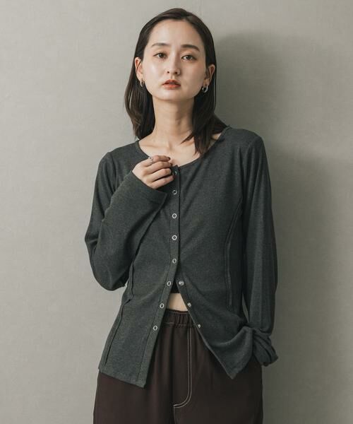 SENSE OF PLACE by URBAN RESEARCH / センスオブプレイス バイ アーバンリサーチ カーディガン・ボレロ | パネルリブカットカーディガン | 詳細23
