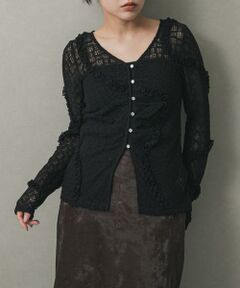 SENSE OF PLACE by URBAN RESEARCH / センスオブプレイス バイ アーバンリサーチ カーディガン・ボレロ | フロントボタンレースカーディガン