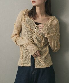 SENSE OF PLACE by URBAN RESEARCH / センスオブプレイス バイ アーバンリサーチ カーディガン・ボレロ | フロントボタンレースカーディガン