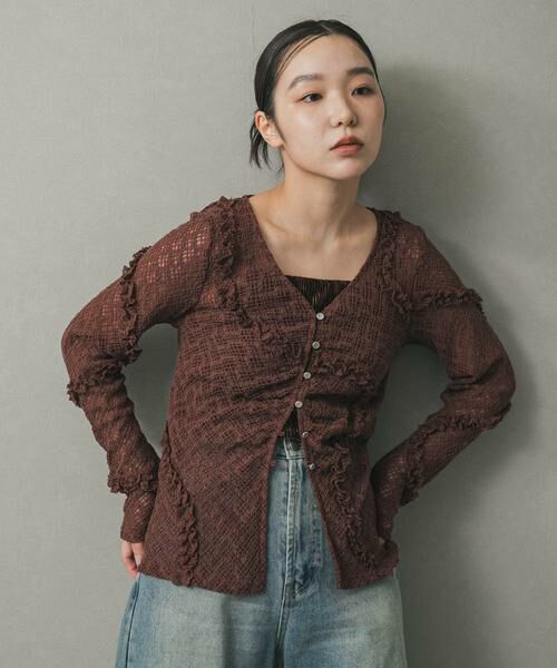 SENSE OF PLACE by URBAN RESEARCH / センスオブプレイス バイ アーバンリサーチ カーディガン・ボレロ | フロントボタンレースカーディガン | 詳細1