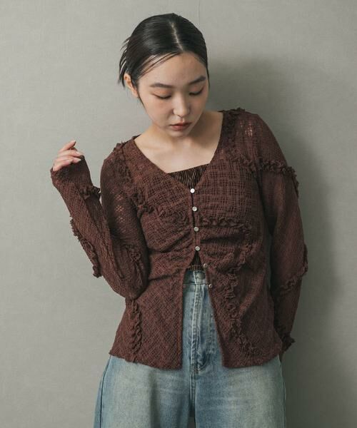 SENSE OF PLACE by URBAN RESEARCH / センスオブプレイス バイ アーバンリサーチ カーディガン・ボレロ | フロントボタンレースカーディガン | 詳細2