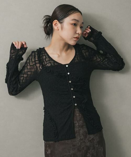 SENSE OF PLACE by URBAN RESEARCH / センスオブプレイス バイ アーバンリサーチ カーディガン・ボレロ | フロントボタンレースカーディガン | 詳細25