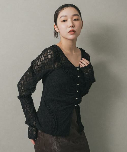 SENSE OF PLACE by URBAN RESEARCH / センスオブプレイス バイ アーバンリサーチ カーディガン・ボレロ | フロントボタンレースカーディガン | 詳細26