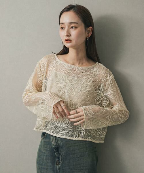 SENSE OF PLACE by URBAN RESEARCH / センスオブプレイス バイ アーバンリサーチ Tシャツ | コードシシュウメッシュトップ | 詳細14