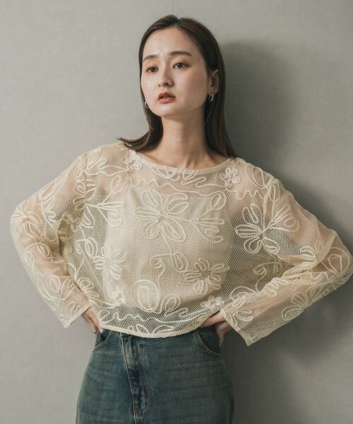 SENSE OF PLACE by URBAN RESEARCH / センスオブプレイス バイ アーバンリサーチ Tシャツ | コードシシュウメッシュトップ | 詳細15