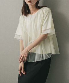 SENSE OF PLACE by URBAN RESEARCH / センスオブプレイス バイ アーバンリサーチ Tシャツ | チュールレイヤードカットトップ