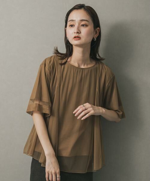 SENSE OF PLACE by URBAN RESEARCH / センスオブプレイス バイ アーバンリサーチ Tシャツ | チュールレイヤードカットトップ | 詳細1