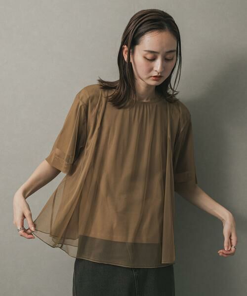 SENSE OF PLACE by URBAN RESEARCH / センスオブプレイス バイ アーバンリサーチ Tシャツ | チュールレイヤードカットトップ | 詳細2