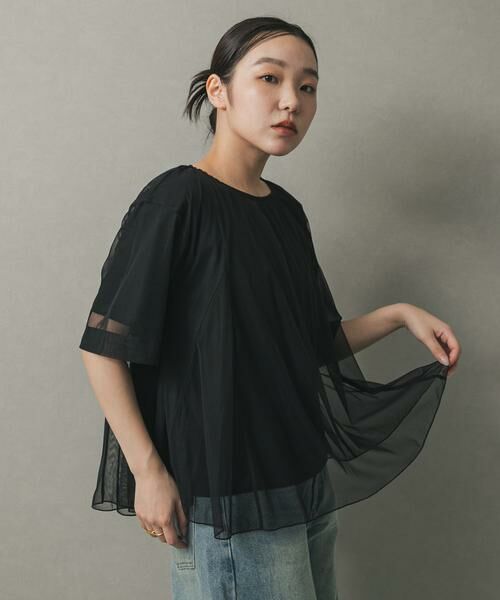 SENSE OF PLACE by URBAN RESEARCH / センスオブプレイス バイ アーバンリサーチ Tシャツ | チュールレイヤードカットトップ | 詳細25