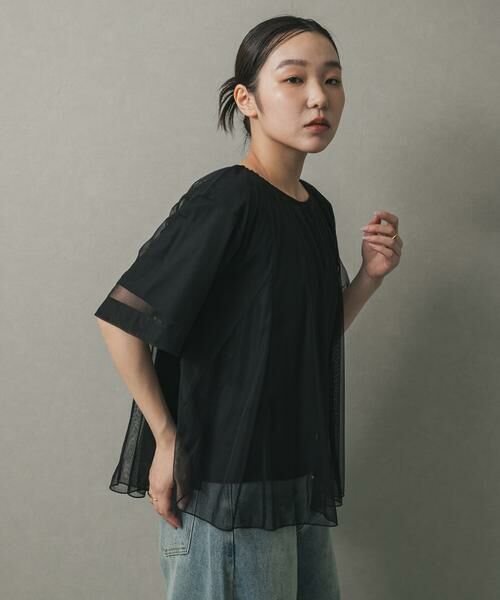 SENSE OF PLACE by URBAN RESEARCH / センスオブプレイス バイ アーバンリサーチ Tシャツ | チュールレイヤードカットトップ | 詳細26