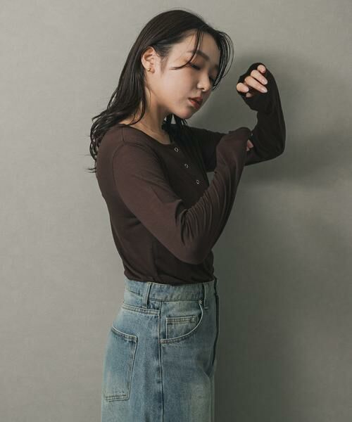 SENSE OF PLACE by URBAN RESEARCH / センスオブプレイス バイ アーバンリサーチ Tシャツ | ヘンリーネックプレーンカットトップ | 詳細3