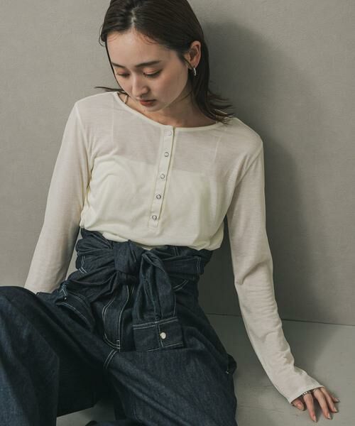 SENSE OF PLACE by URBAN RESEARCH / センスオブプレイス バイ アーバンリサーチ Tシャツ | ヘンリーネックプレーンカットトップ | 詳細24