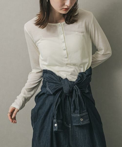 SENSE OF PLACE by URBAN RESEARCH / センスオブプレイス バイ アーバンリサーチ Tシャツ | ヘンリーネックプレーンカットトップ | 詳細25