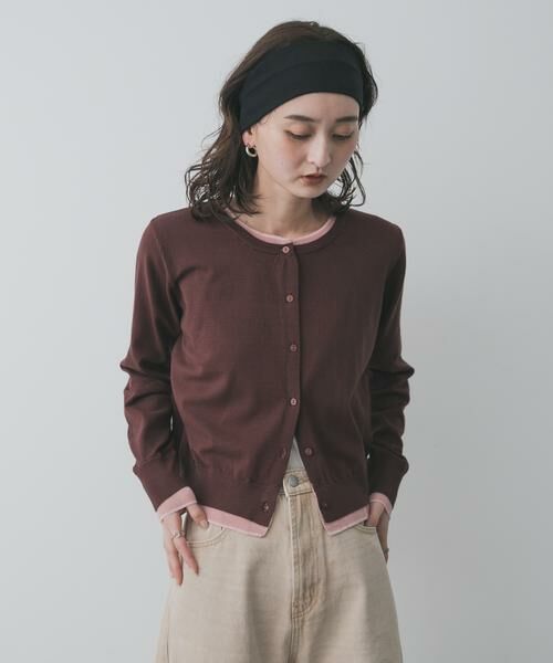 SENSE OF PLACE by URBAN RESEARCH / センスオブプレイス バイ アーバンリサーチ ニット・セーター | 『一部WEB限定カラー』レイヤードバイカラーニットカーディガン | 詳細1