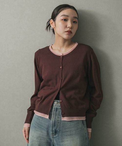 SENSE OF PLACE by URBAN RESEARCH / センスオブプレイス バイ アーバンリサーチ ニット・セーター | 『一部WEB限定カラー』レイヤードバイカラーニットカーディガン | 詳細5