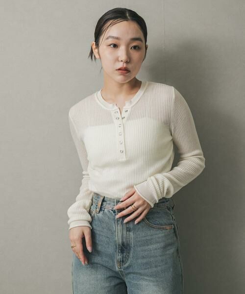 SENSE OF PLACE by URBAN RESEARCH / センスオブプレイス バイ アーバンリサーチ ニット・セーター | シアーヘンリーネックセーター | 詳細23