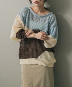 SENSE OF PLACE by URBAN RESEARCH / センスオブプレイス バイ アーバンリサーチ ニット・セーター | パッチワークメッシュセーター
