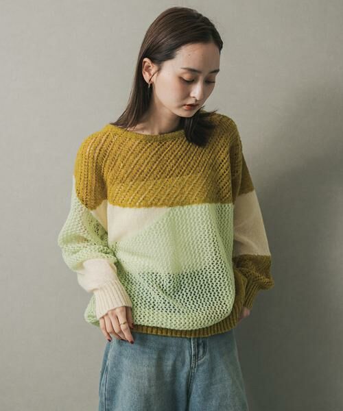 SENSE OF PLACE by URBAN RESEARCH / センスオブプレイス バイ アーバンリサーチ ニット・セーター | パッチワークメッシュセーター | 詳細2