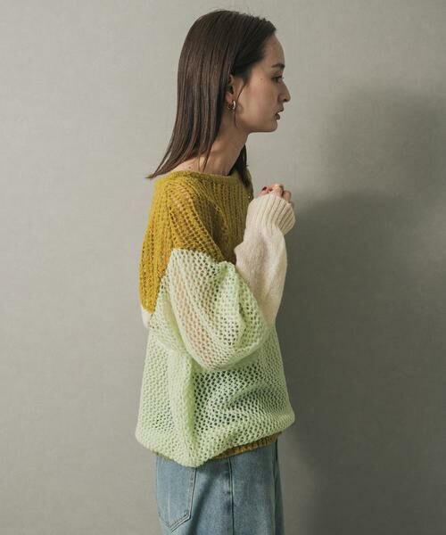 SENSE OF PLACE by URBAN RESEARCH / センスオブプレイス バイ アーバンリサーチ ニット・セーター | パッチワークメッシュセーター | 詳細3