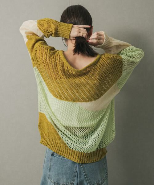 SENSE OF PLACE by URBAN RESEARCH / センスオブプレイス バイ アーバンリサーチ ニット・セーター | パッチワークメッシュセーター | 詳細4