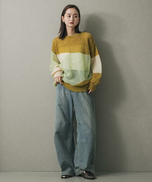 SENSE OF PLACE by URBAN RESEARCH / センスオブプレイス バイ アーバンリサーチ ニット・セーター | パッチワークメッシュセーター | 詳細5