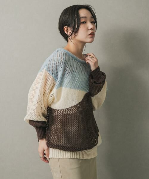 SENSE OF PLACE by URBAN RESEARCH / センスオブプレイス バイ アーバンリサーチ ニット・セーター | パッチワークメッシュセーター | 詳細13