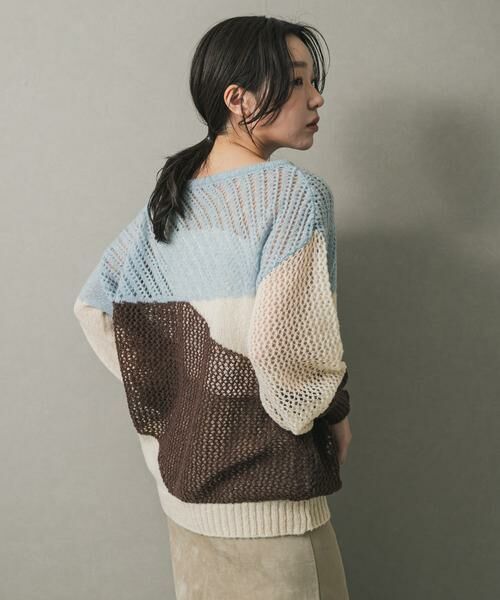 SENSE OF PLACE by URBAN RESEARCH / センスオブプレイス バイ アーバンリサーチ ニット・セーター | パッチワークメッシュセーター | 詳細14
