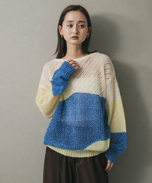 SENSE OF PLACE by URBAN RESEARCH / センスオブプレイス バイ アーバンリサーチ ニット・セーター | パッチワークメッシュセーター | 詳細19
