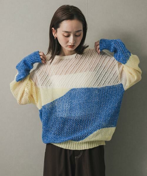 SENSE OF PLACE by URBAN RESEARCH / センスオブプレイス バイ アーバンリサーチ ニット・セーター | パッチワークメッシュセーター | 詳細20