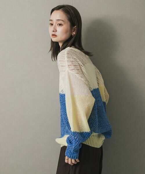 SENSE OF PLACE by URBAN RESEARCH / センスオブプレイス バイ アーバンリサーチ ニット・セーター | パッチワークメッシュセーター | 詳細21
