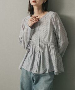 SENSE OF PLACE by URBAN RESEARCH / センスオブプレイス バイ アーバンリサーチ シャツ・ブラウス | フロッキードットウエストギャザーブラウス
