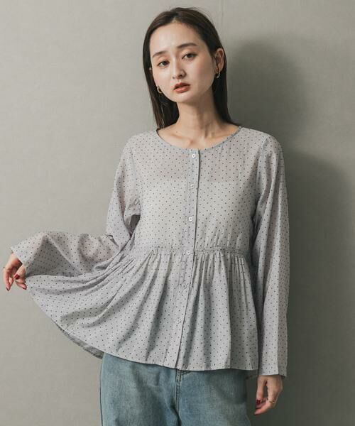 SENSE OF PLACE by URBAN RESEARCH / センスオブプレイス バイ アーバンリサーチ シャツ・ブラウス | フロッキードットウエストギャザーブラウス | 詳細1